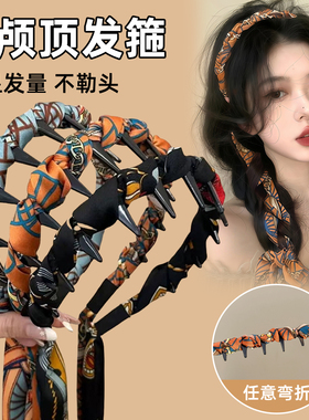 飘带发箍女款绑发一体发捆麻花辫编发头箍日常外戴高颅顶发卡头饰