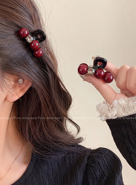 红色水钻发夹侧边精致小巧迷你小抓夹女刘海碎发夹小夹子头饰发饰