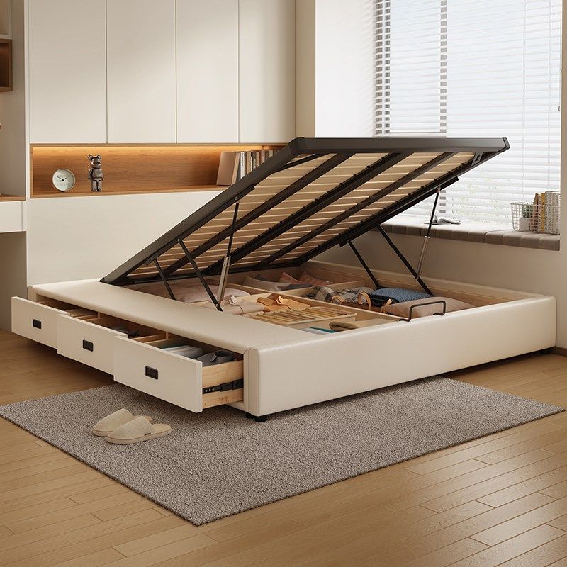 无床头榻榻米f床小户型钢木排骨架气压高箱储物实木床可定制尺寸,住宅家具,实木床,淘宝优惠券,粉丝福利购,淘宝优惠卷