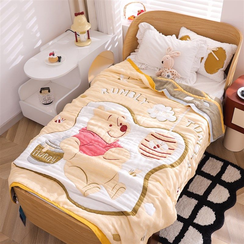 加厚纱布儿童毛巾被盖毯全棉柔软幼儿J园宝宝面包被卡通午睡毯,床上用品,休闲毯/毛毯/绒毯,淘宝优惠券,粉丝福利购,淘宝优惠卷