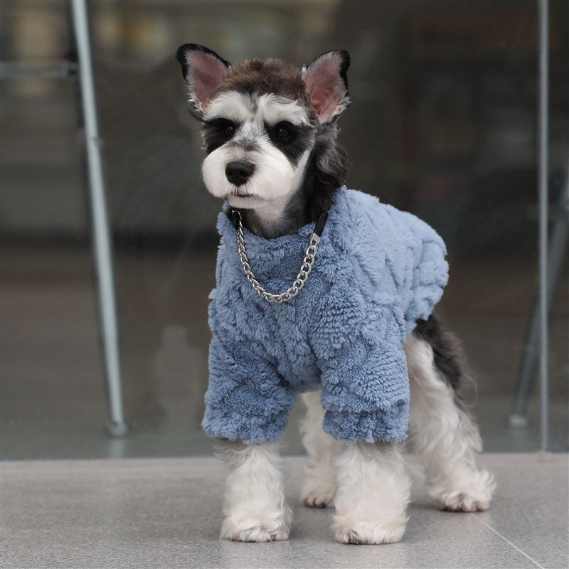 狗狗衣服雪纳瑞比熊泰迪衣服双面加厚狗狗护肚子保暖睡衣冬季衣服