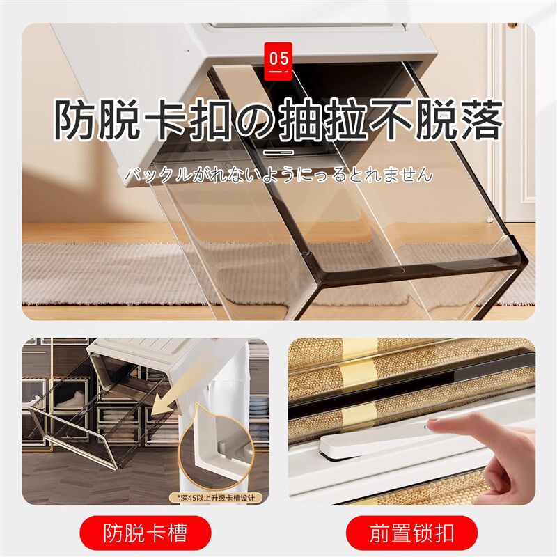 母婴收纳箱抽屉式塑料透明衣柜收纳储物箱儿童衣物玩具整理收纳盒