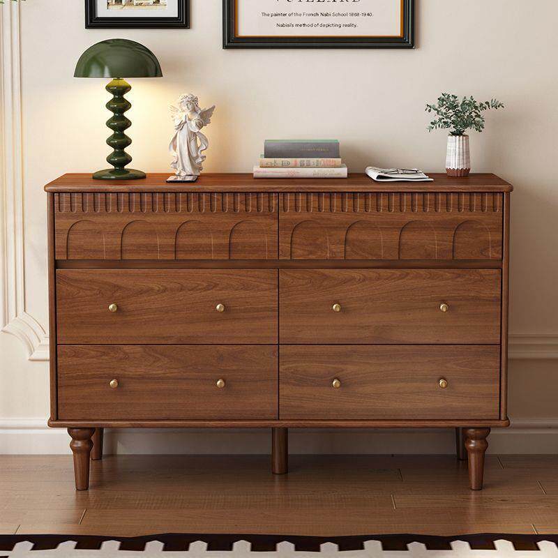 Baymak全实木斗柜美式复古客厅收纳柜靠墙大容量抽屉卧室床尾柜子