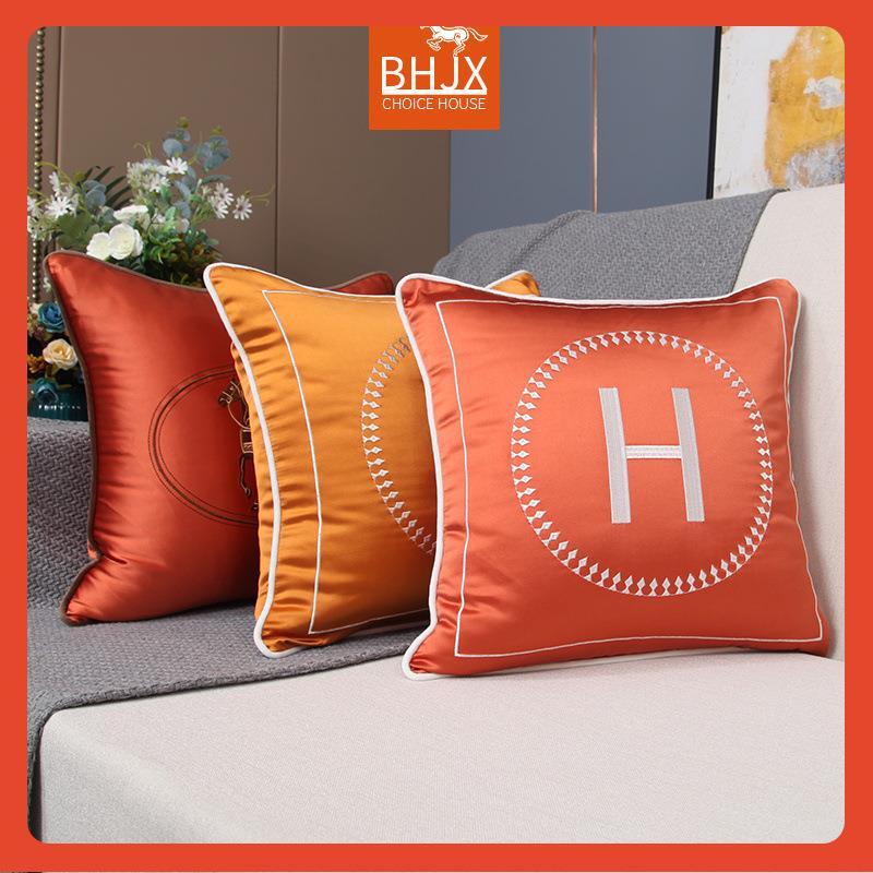 ∞抱枕沙发客厅轻奢感靠垫套不含芯车载橙色简约美式靠背枕