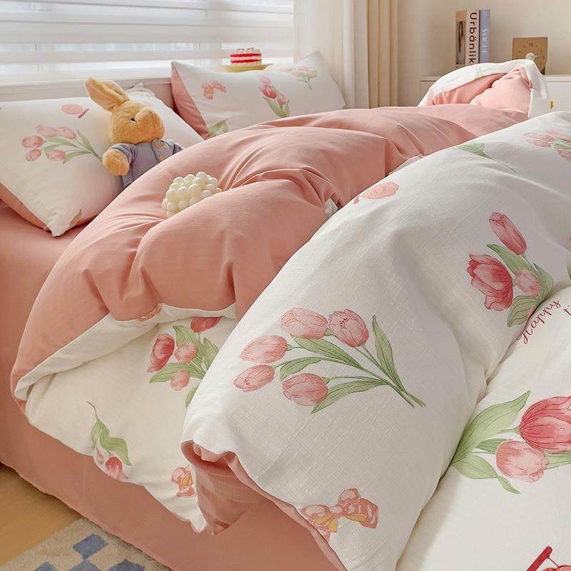 学生宿舍级裸睡超柔被套四件套床上用品单双人床单三件套