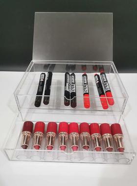 鹤成HECHENG亚克力收纳学生笔收纳可叠放亚克力掀盖二层式抽屉/大