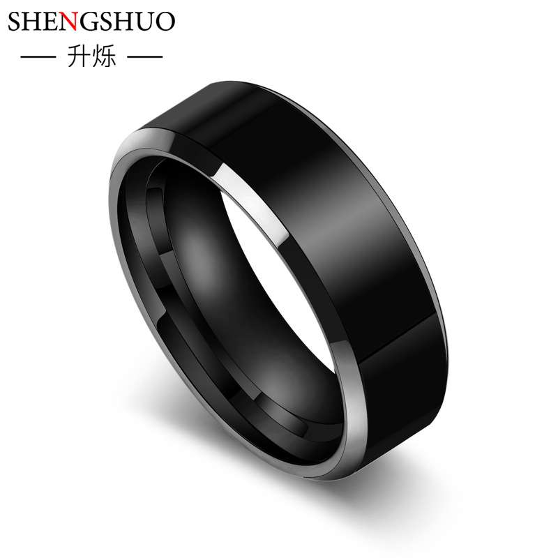 光面钨钢男士戒指个性小众钨金饰品 不掉色欧美指环食指潮简约