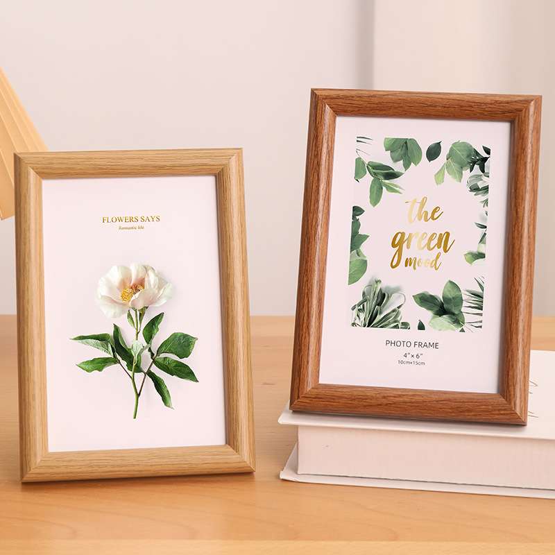 相框6寸相框摆台摆件照片墙7寸8寸a4创意简约圆弧木质拼图框画框