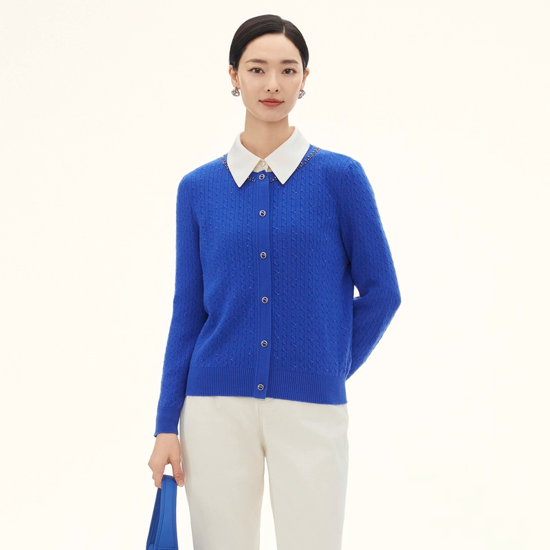 娜家商场专柜同款低圆领针织衫