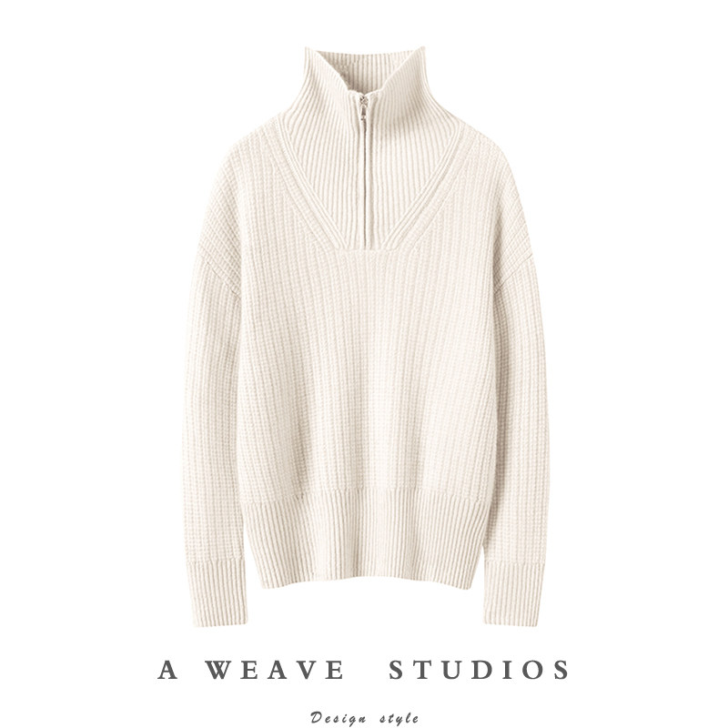 气质内敛又夺目~重磅加厚半拉链100纯山羊绒女针织套头毛衣,女装/女士精品,羊绒衫,淘宝优惠券,粉丝福利购,淘宝优惠卷