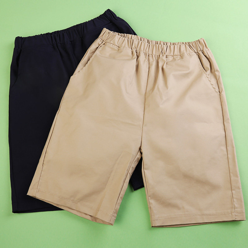 儿童短裤男童女童卡其色裤子小学生校服校裤夏装休闲西裤小孩中裤