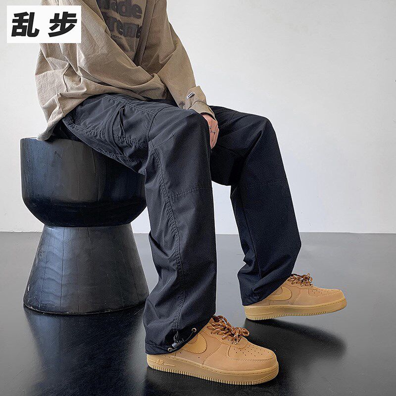 美式防风防水冲锋裤男运动休闲伞兵裤子户外宽松夏季上新工装长裤