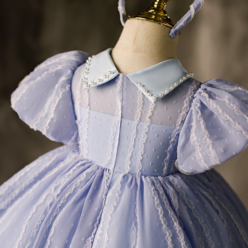 女童公主裙周岁生日夏季新款小女孩主持人演出服花童婚纱儿童礼服