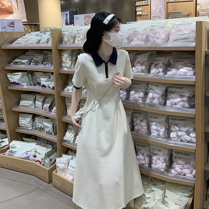 高中女生学院风翻领卫衣裙夏2024新款初中学生时尚显瘦甜美连衣裙