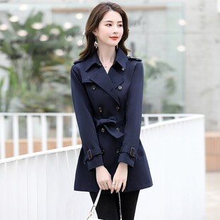 2025新款春装大衣外套收腰英伦风衣女中长款韩版小个子修身春秋季