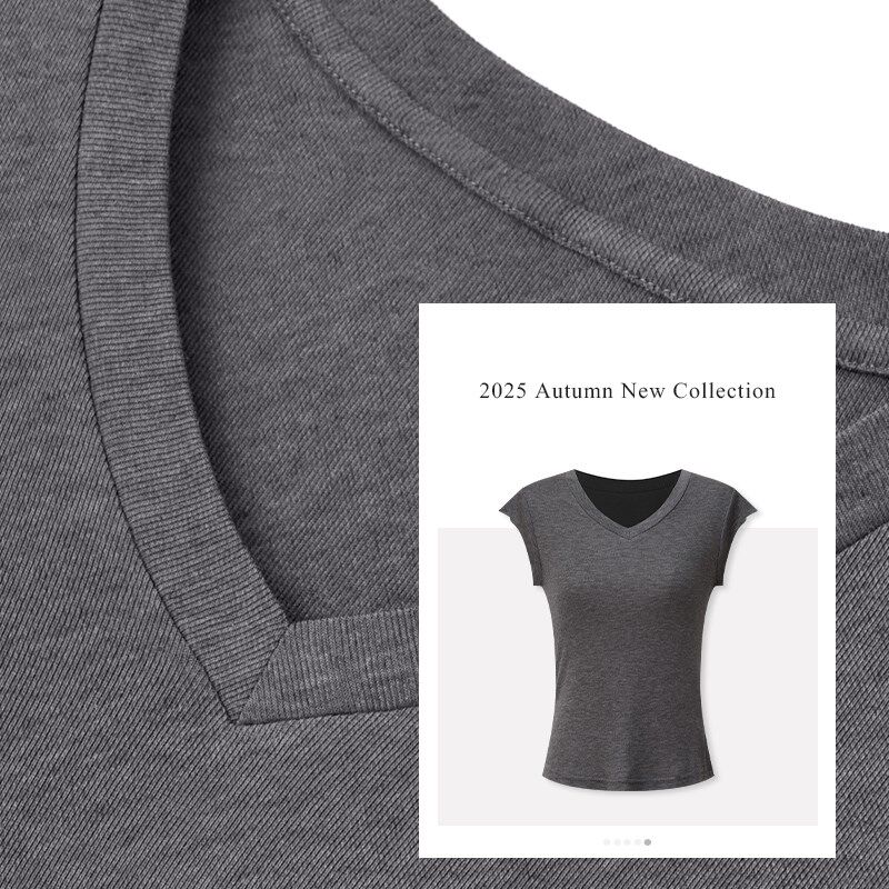 夏季薄款小飞袖V领正肩T恤修身显瘦百搭短袖女背心美式设计感上衣