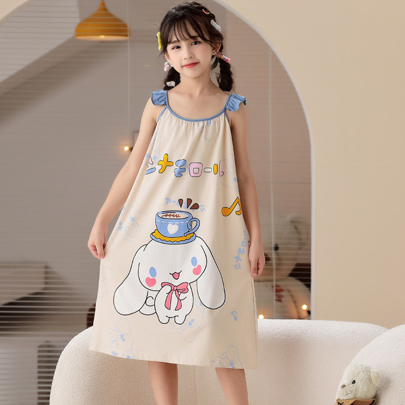 夏季吊带裙女童睡裙儿童薄款印花卡通家居服小女孩宝宝睡衣玉桂狗,童装/婴儿装/亲子装,家居裙/睡裙,淘宝优惠券,粉丝福利购,淘宝优惠卷