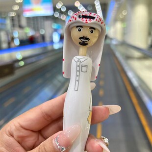 迪拜卡通人物g圆珠笔 颜值个性创意按压式卡通娃娃头创意圆珠笔