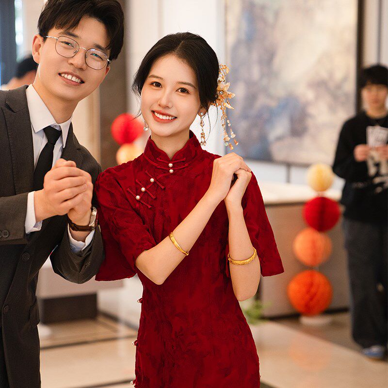 时光裁剪【云汐】结婚旗袍高级感2025新款新娘订婚礼服裙敬酒服女