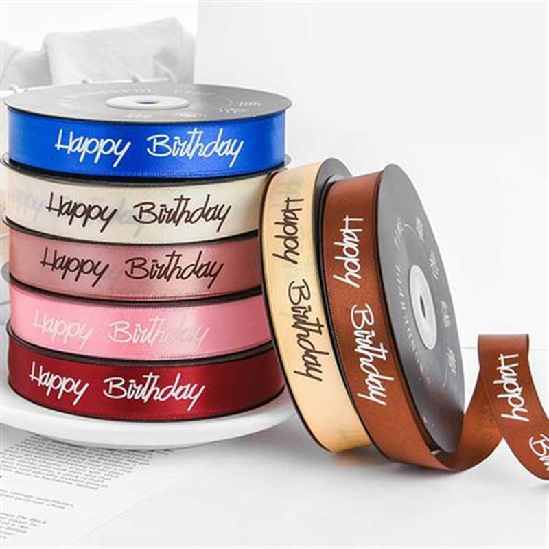 Happay Birthday Ribbon Cake Wrapping Party Flowers Decoratio