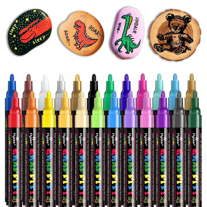 12/18/24Pcs/Set Acrylic Graffiti Pens for Fabric, VCanvas, R