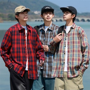 男生长袖 格子衬衫 韩式 寸衬衫 夹 春秋季 帅气休闲最容易搭配衬衫 港式