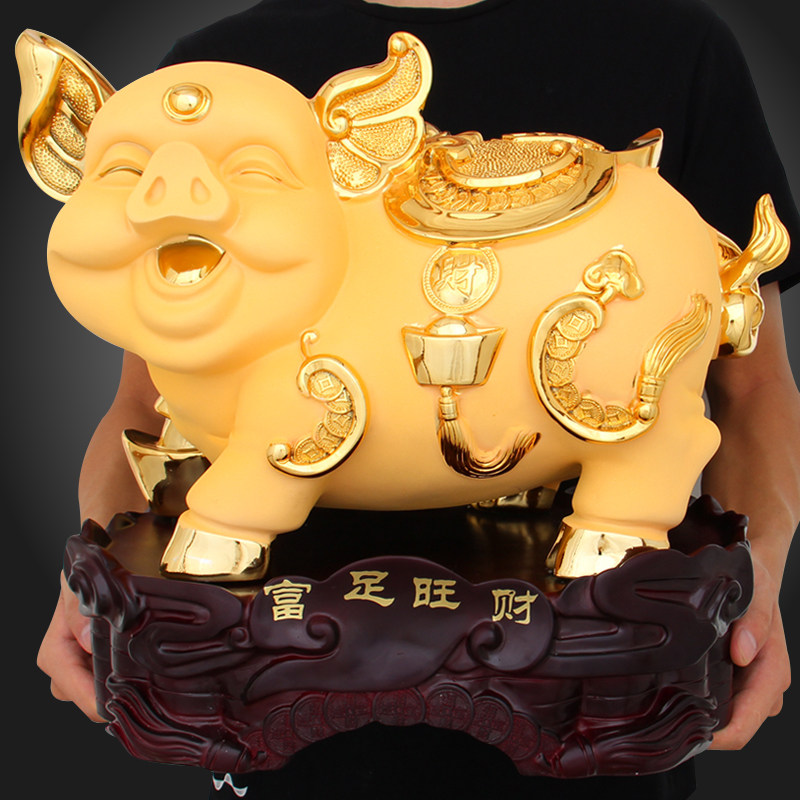 招财金猪摆件一对十二生肖猪工艺品摆设可爱创意送女朋友生日礼品