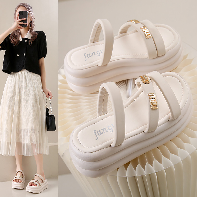 法式厚底拖鞋女2025新款爆款一字拖软底夏天外穿百搭防滑凉鞋女款
