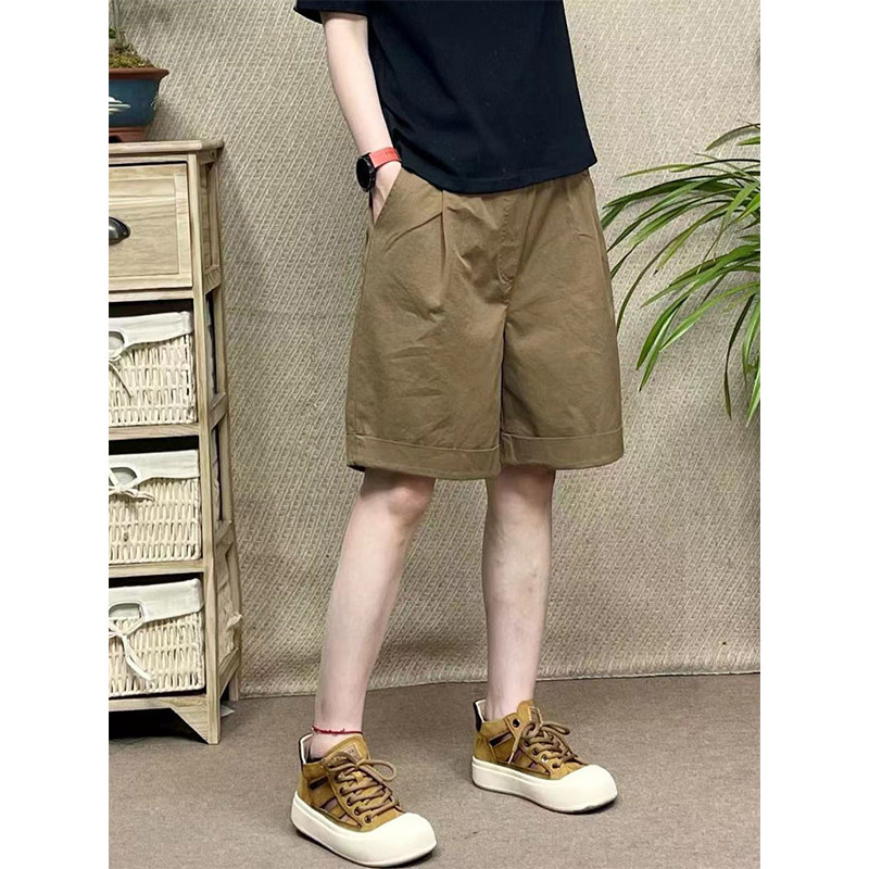 女士短裤夏季外穿五分裤女款2025新款5分设计感小众纯棉日系工装