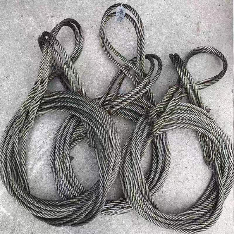 插编钢丝绳起重吊装双扣吊索具编织绳头起重工具钢丝绳6mm-40mm手