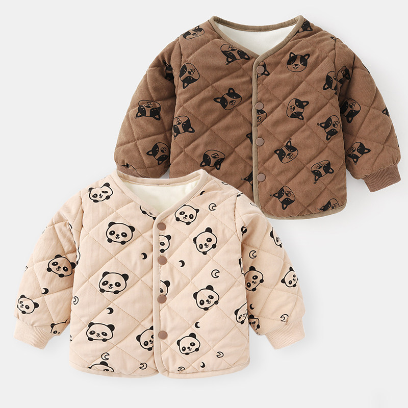 婴幼儿外套秋冬加绒棉衣男童加厚衣服冬季棉袄儿童保暖棉服婴儿冬