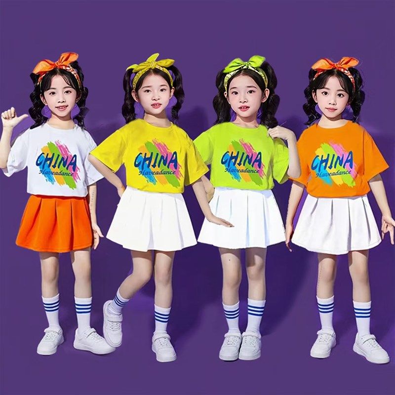 六一儿童啦啦队演出服小学生运动会班服幼儿园毕业表演服装亲子装