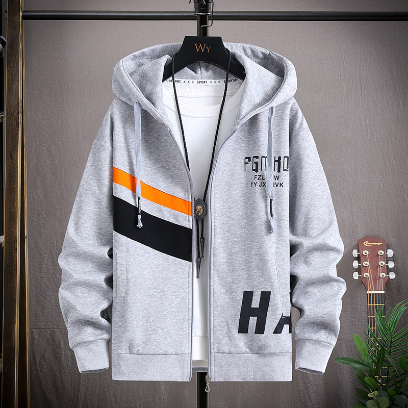 春秋季青少年连帽卫衣12岁男孩运动开衫外套13初中学生15大童上衣