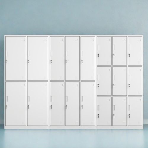 钢制更衣柜员工宿舍浴室铁皮储物柜子带锁健身房存包柜办公换衣柜