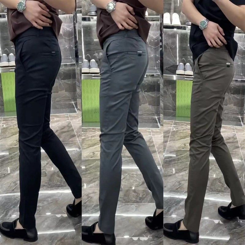75018秋季新款男士灰色长裤裤子男男裤欧货薄款直筒商务休闲裤男