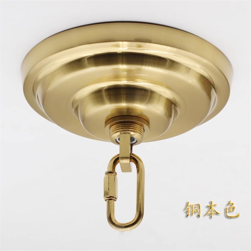 家用水晶灯具吊装吸顶挂板吊环铁底盘灯具配件超大承重美式吊钟