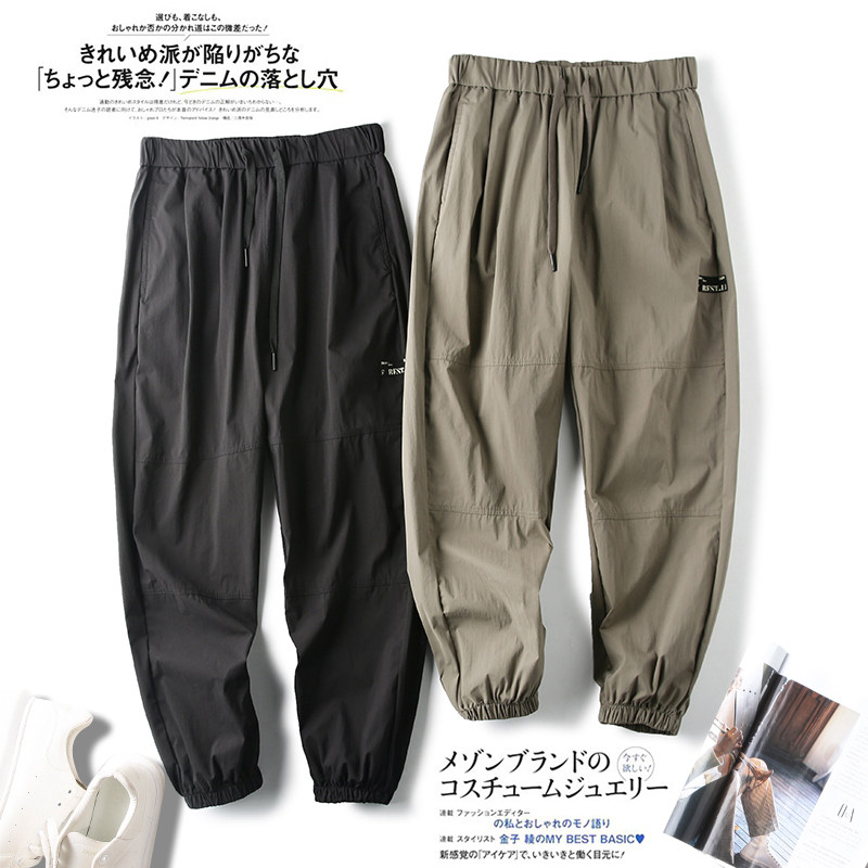 日系复古!男装工厂尾货春夏透气工装束脚裤男纯色百搭休闲长裤潮