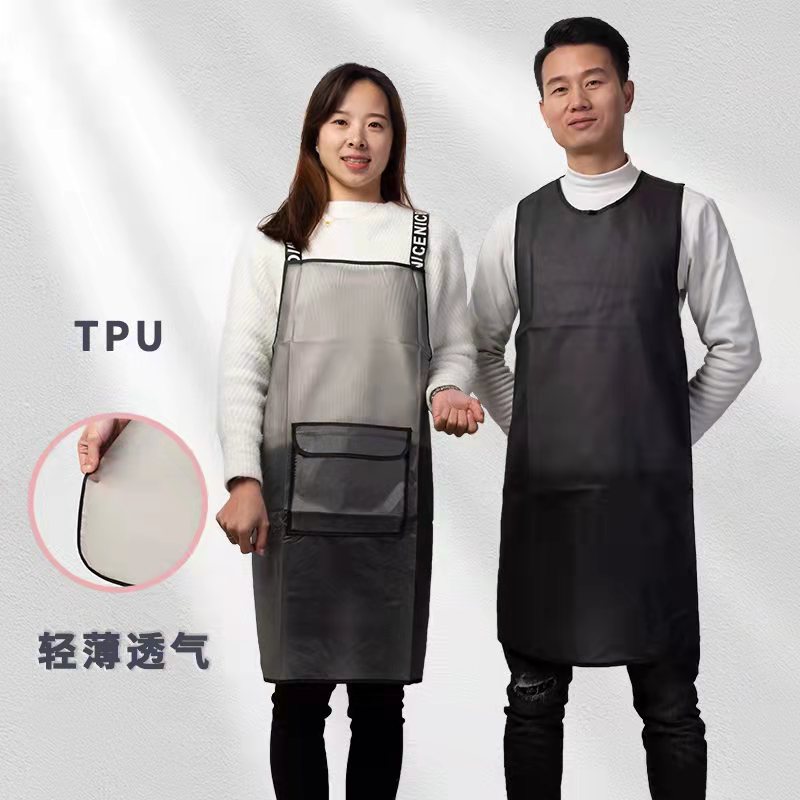 夏季时尚超薄透气防水防油围裙女游泳馆发型师轻便简约罩衣工作服