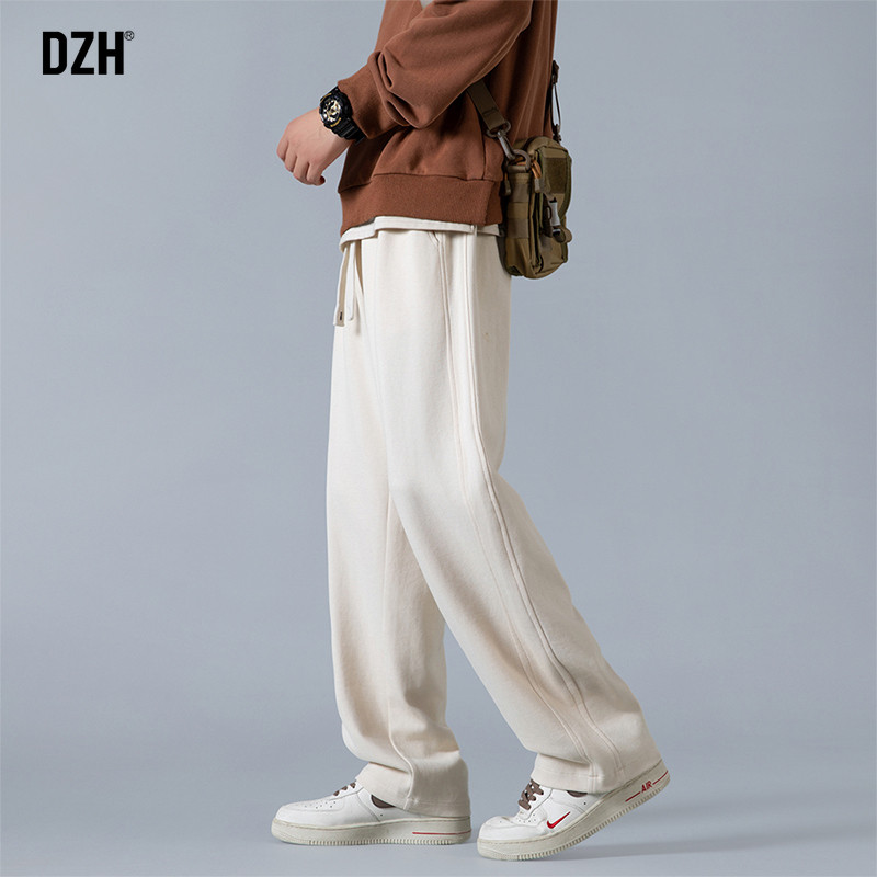 男士垂感直筒卫裤男2025新款春季运动裤子男款阔腿裤长裤百搭男裤