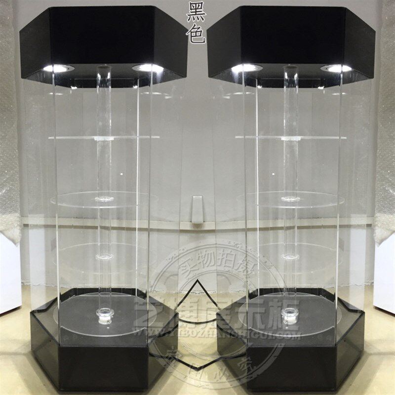 精品饰品珠宝手表旋转展示柜眼镜展架透明玻璃手机展柜亚克力玻璃