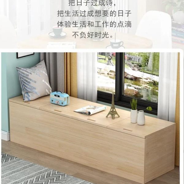 全实木定制飘窗柜阳台柜储物柜卧室窗边柜窗台地柜松木矮柜子可坐