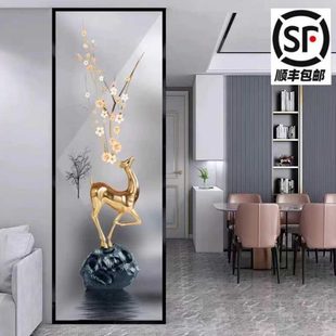铁艺屏风隔断艺术玻璃简约现代玄关家用透光轻奢进入户门客厅遮挡