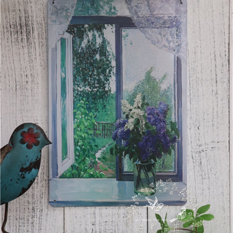 多款欧式花卉铁皮画 花园田园印刷墙面装饰 油画风挂画 园艺杂货图片