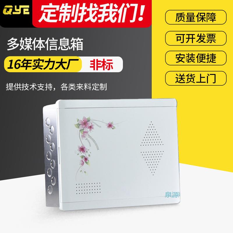 弱电箱不锈钢光纤箱暗装弱电箱家居布线箱白钢带画多媒体信息箱