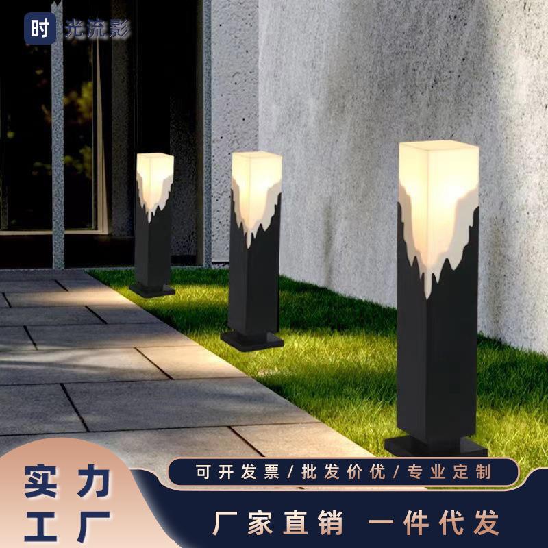 太阳能led庭院灯户外防水别墅落地灯花园景观引路灯新中式草坪灯