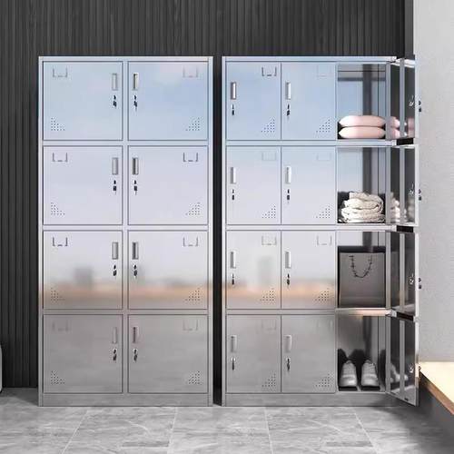 304不锈钢更衣柜工厂车间员工宿舍无尘储物柜食堂多门带锁碗柜