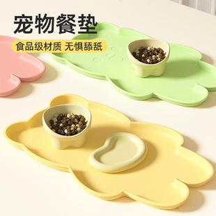 柒哦小熊宠物餐垫防水防滑猫咪狗狗吃饭餐盘餐垫超大号垫子