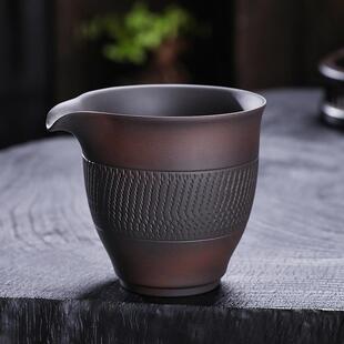 一体手工家用大号紫陶茶海功夫茶具配件滤茶器 紫砂公道杯茶漏套装