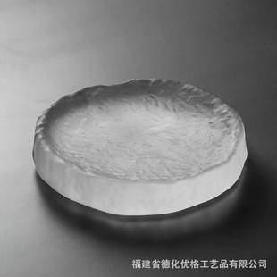 玻璃壶承干泡台加厚养壶垫禅意茶具配件复古磨砂琉璃小号托盘 日式