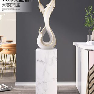 大理石羽毛雕塑开业电视柜艺术旁礼物玄关客厅落地摆件家居饰品